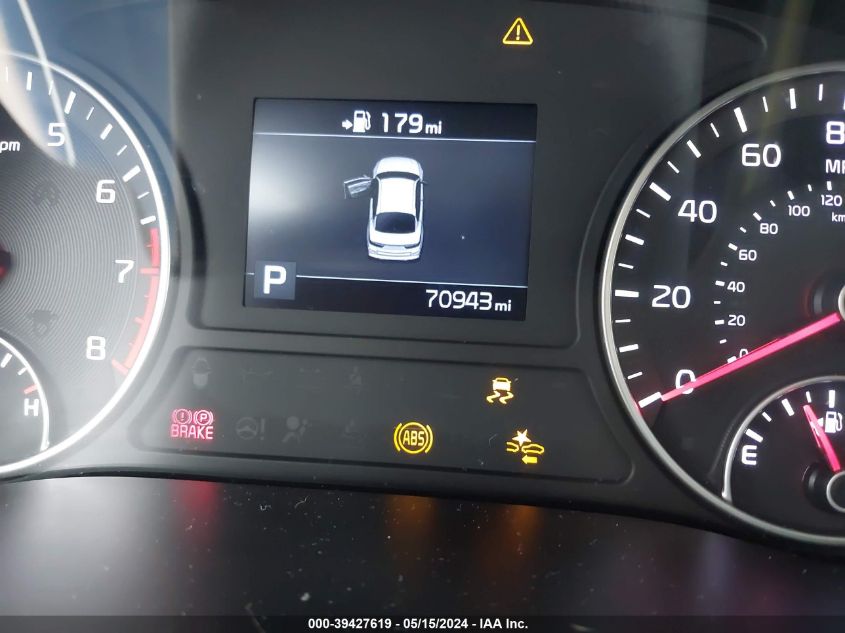 2019 Kia Optima S VIN: 5XXGT4L36KG281340 Lot: 39427619