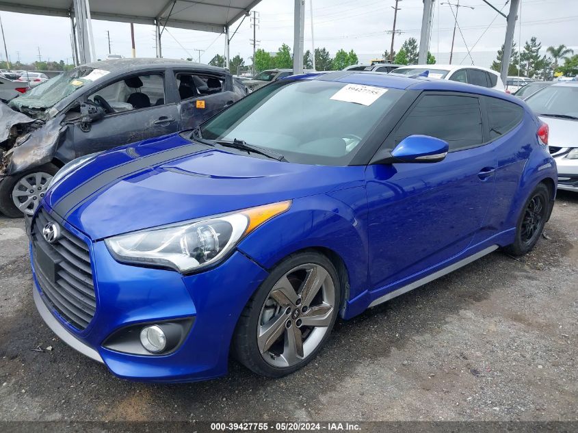 2013 Hyundai Veloster Turbo W/Black VIN: KMHTC6AE4DU175380 Lot: 39427755