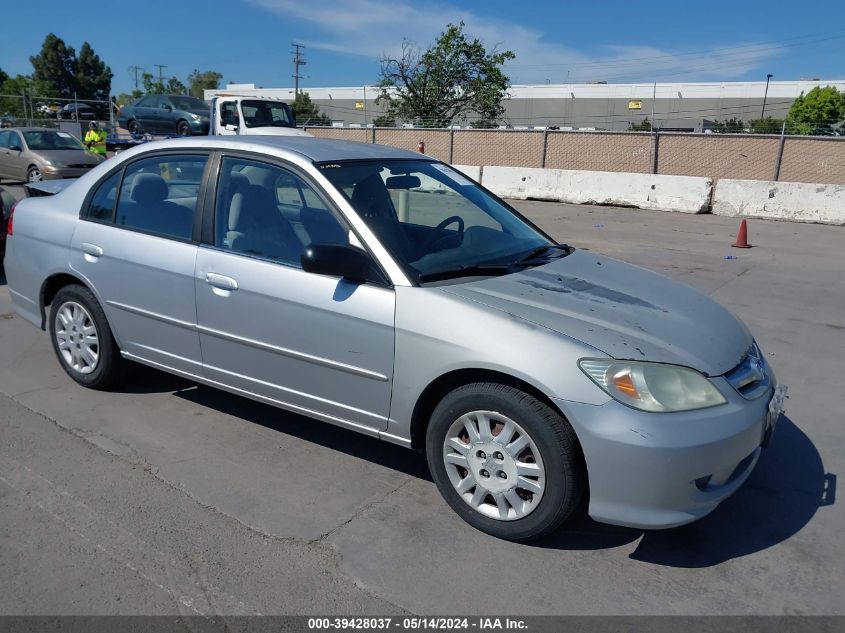 2005 Honda Civic Lx VIN: 2HGES16585H599551 Lot: 39428037