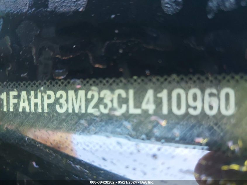 2012 Ford Focus Sel VIN: 1FAHP3M23CL410960 Lot: 39428202