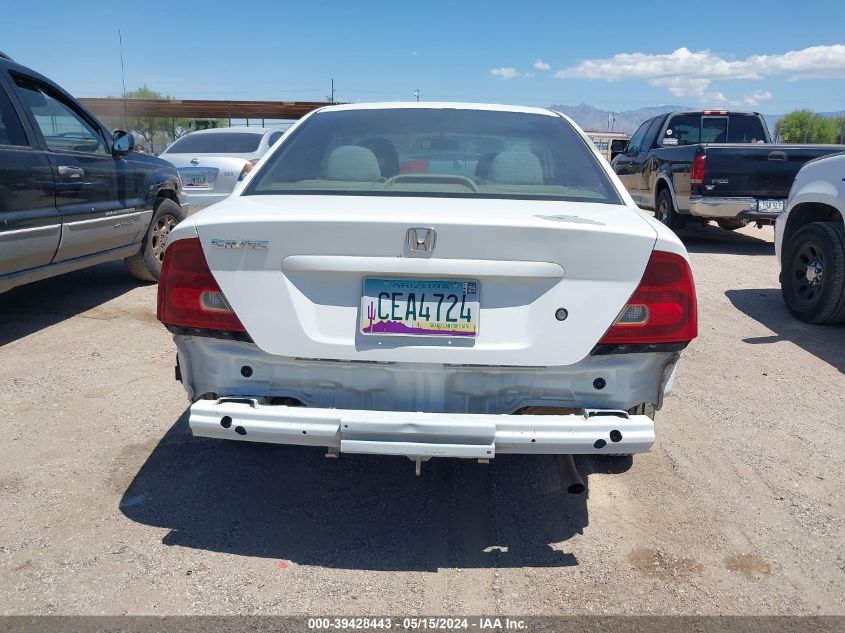 2003 Honda Civic Lx VIN: 1HGEM22563L025309 Lot: 39428443