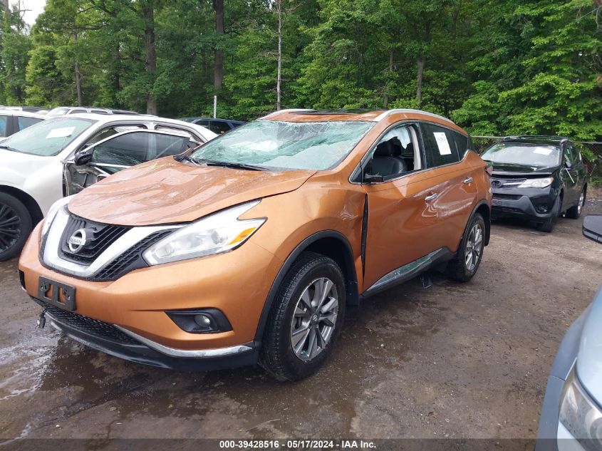 2016 Nissan Murano Sl VIN: 5N1AZ2MH8GN169262 Lot: 39428516