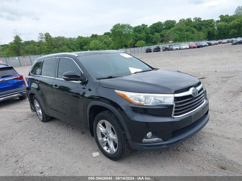 2015 TOYOTA HIGHLANDER LIMITED PLATINUM V6 - 5TDDKRFH0FS177781