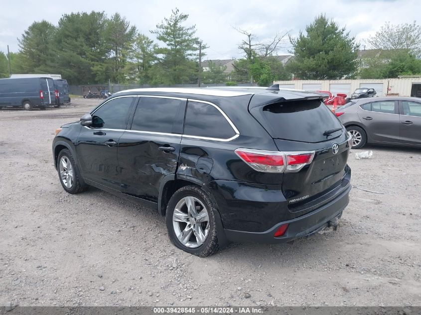 2015 Toyota Highlander Limited Platinum V6 VIN: 5TDDKRFH0FS177781 Lot: 39428545