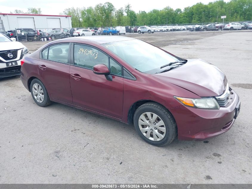 2012 Honda Civic Lx VIN: 2HGFB2F56CH531563 Lot: 39428673