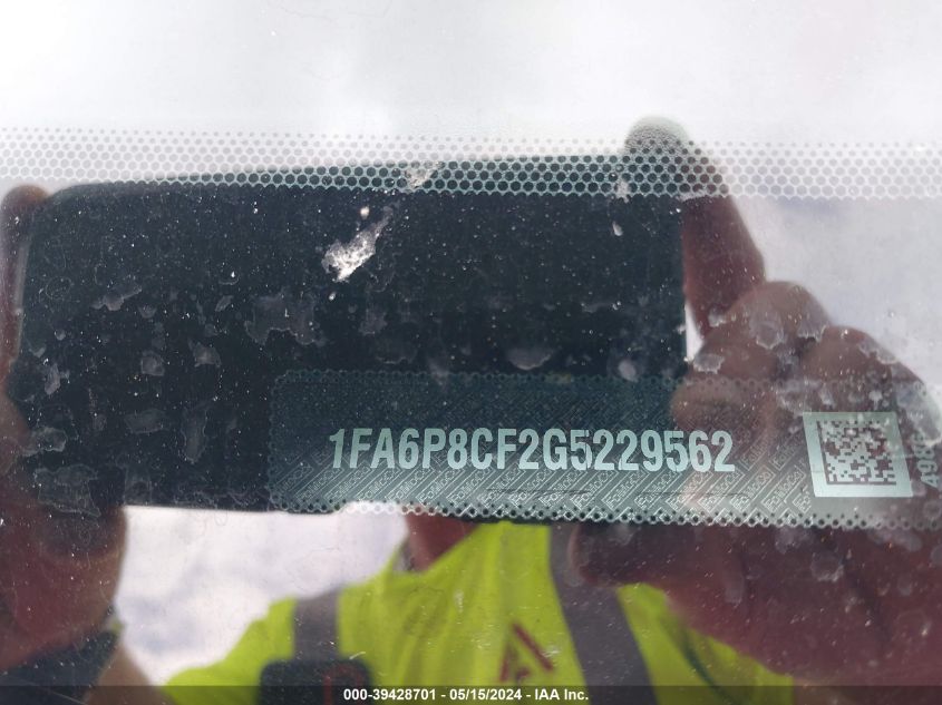 2016 Ford Mustang Gt Premium VIN: 1FA6P8CF2G5229562 Lot: 39428701
