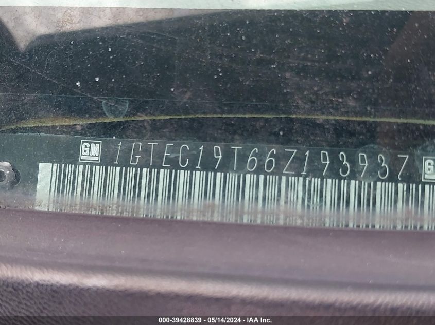 2006 GMC Sierra 1500 Slt VIN: 1GTEC19T66Z193937 Lot: 39428839