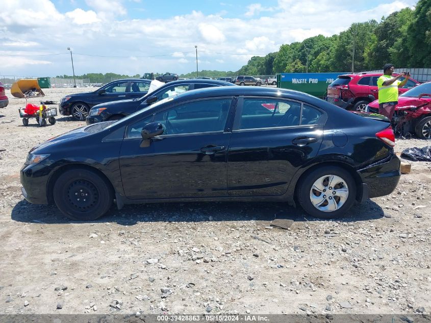 2013 Honda Civic Lx VIN: 19XFB2F51DE005109 Lot: 39428863