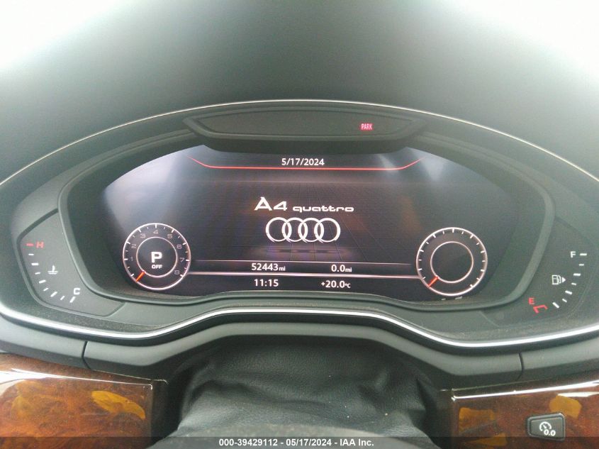 2017 Audi A4 2.0T Premium VIN: WAUENAF4OHN070620 Lot: 39429112