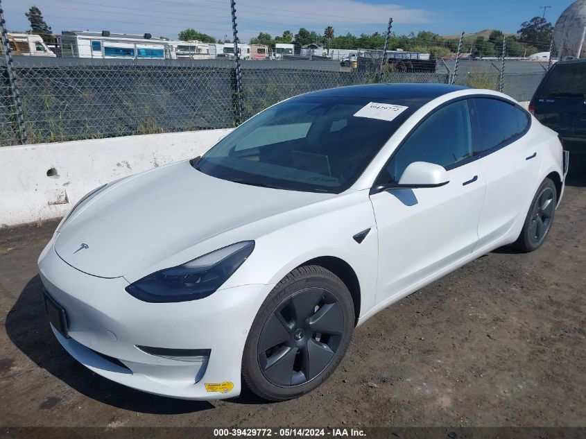 2022 Tesla Model 3 Long Range Dual Motor All-Wheel Drive VIN: 5YJ3E1EB3NF123251 Lot: 39429772