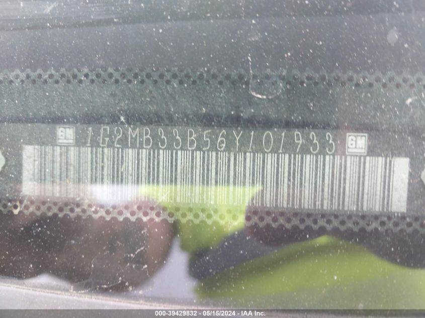 2006 Pontiac Solstice VIN: 1G2MB33B56Y101933 Lot: 39429832