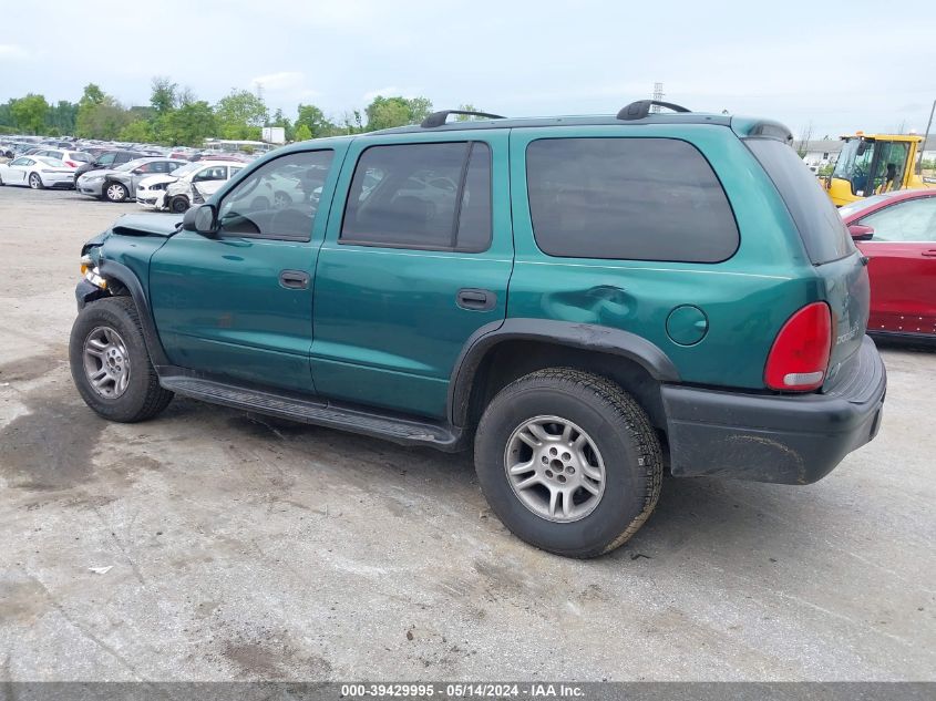 2003 Dodge Durango Sport/Sxt VIN: 1D4HS38N43F569176 Lot: 39429995