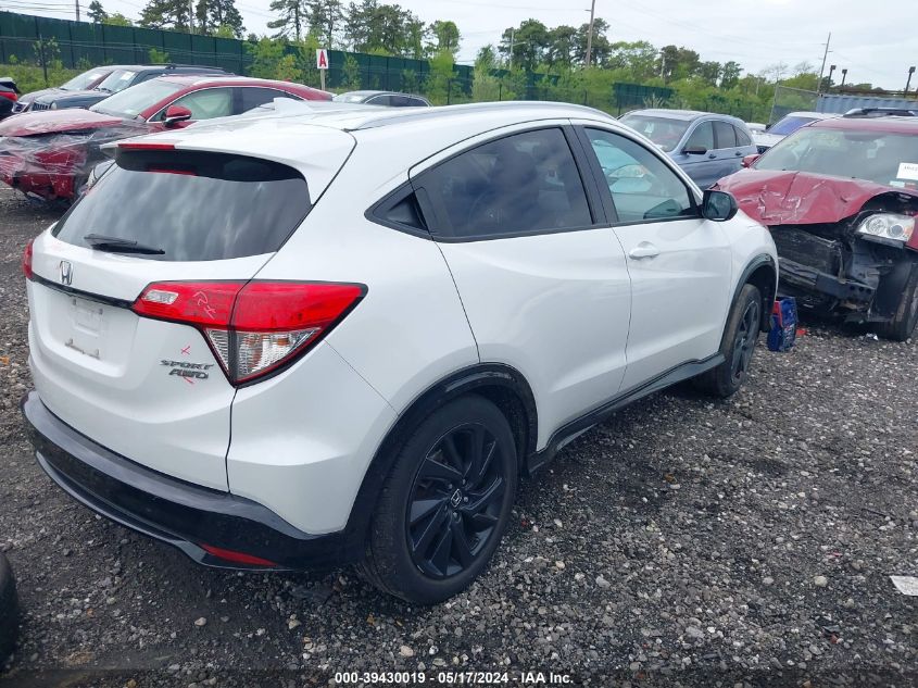 2021 Honda Hr-V Awd Sport VIN: 3CZRU6H13MM743292 Lot: 39430019