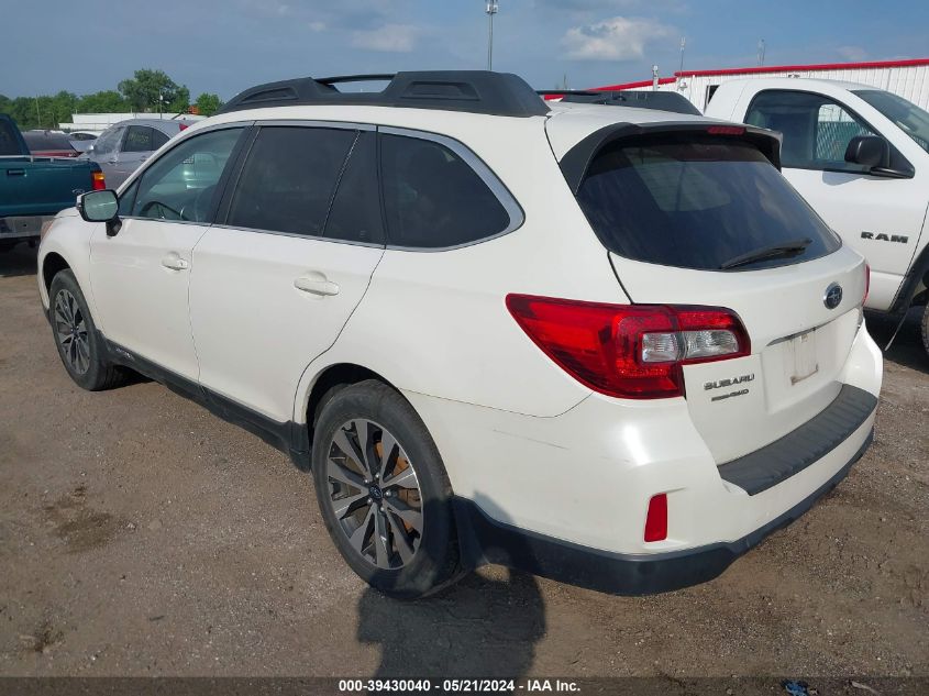 2015 Subaru Outback 2.5I Limited VIN: 4S4BSBNC0F3360891 Lot: 39430040