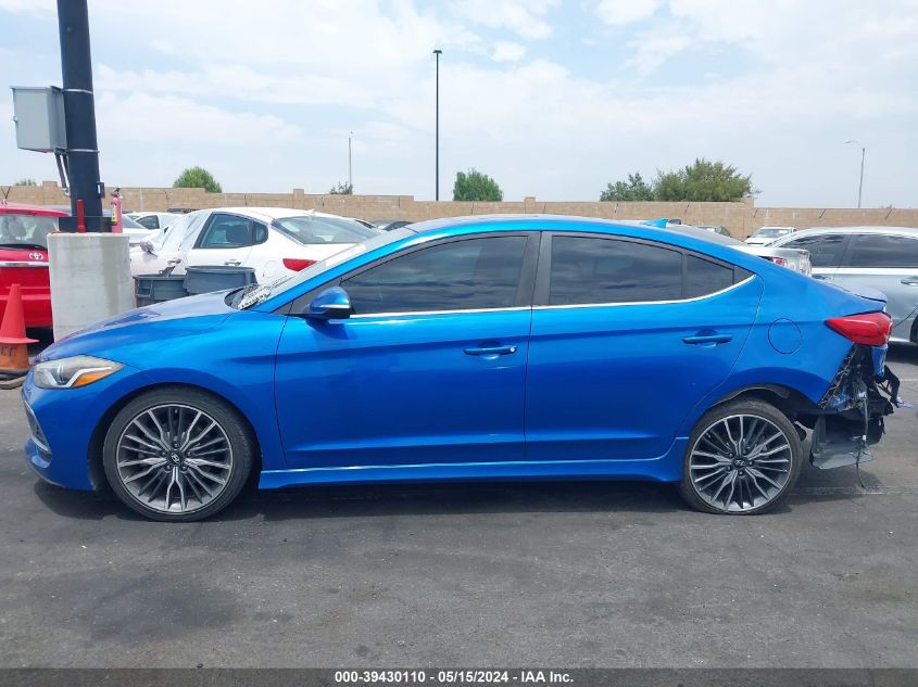 2018 Hyundai Elantra Sport VIN: KMHD04LB8JU599452 Lot: 39430110