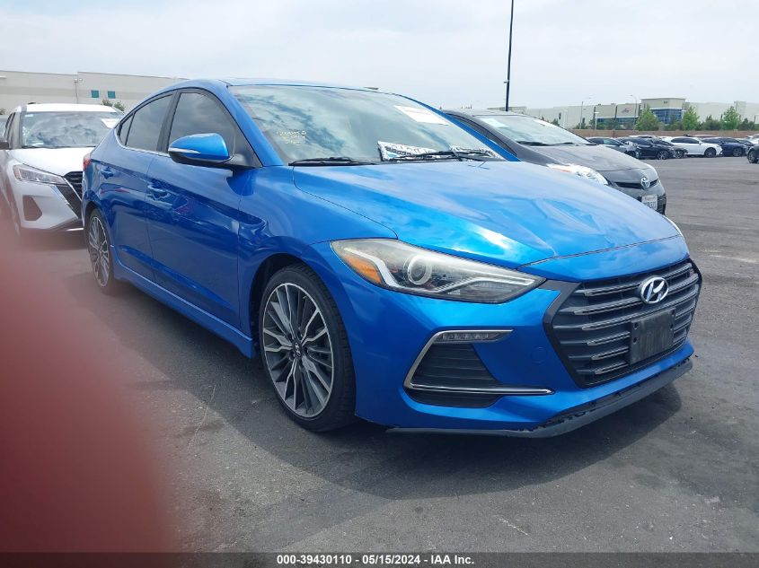 2018 Hyundai Elantra Sport VIN: KMHD04LB8JU599452 Lot: 39430110