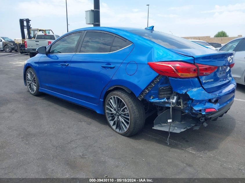 2018 Hyundai Elantra Sport VIN: KMHD04LB8JU599452 Lot: 39430110