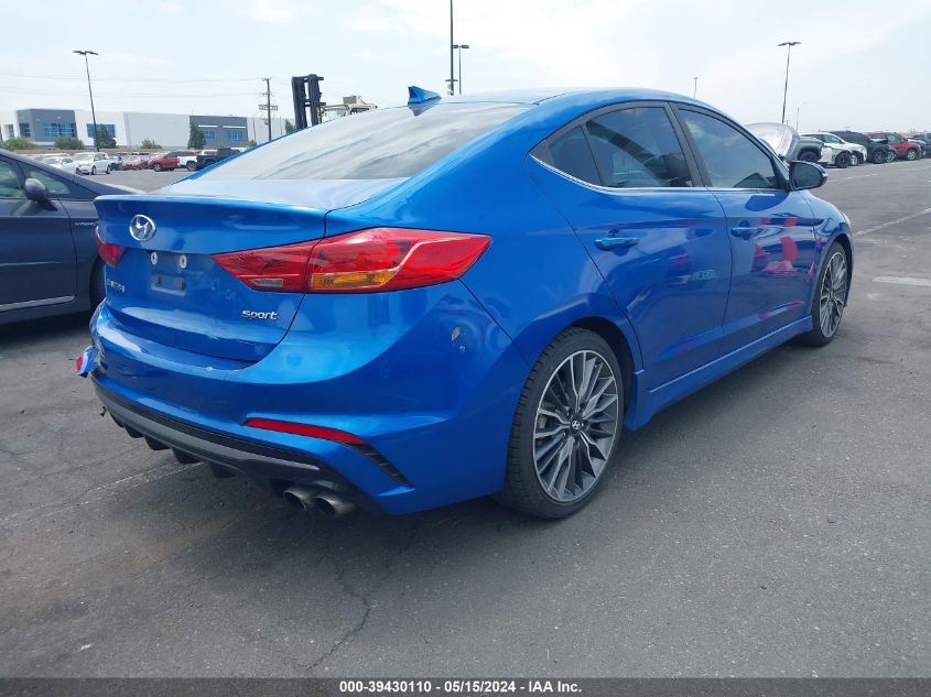 2018 Hyundai Elantra Sport VIN: KMHD04LB8JU599452 Lot: 39430110