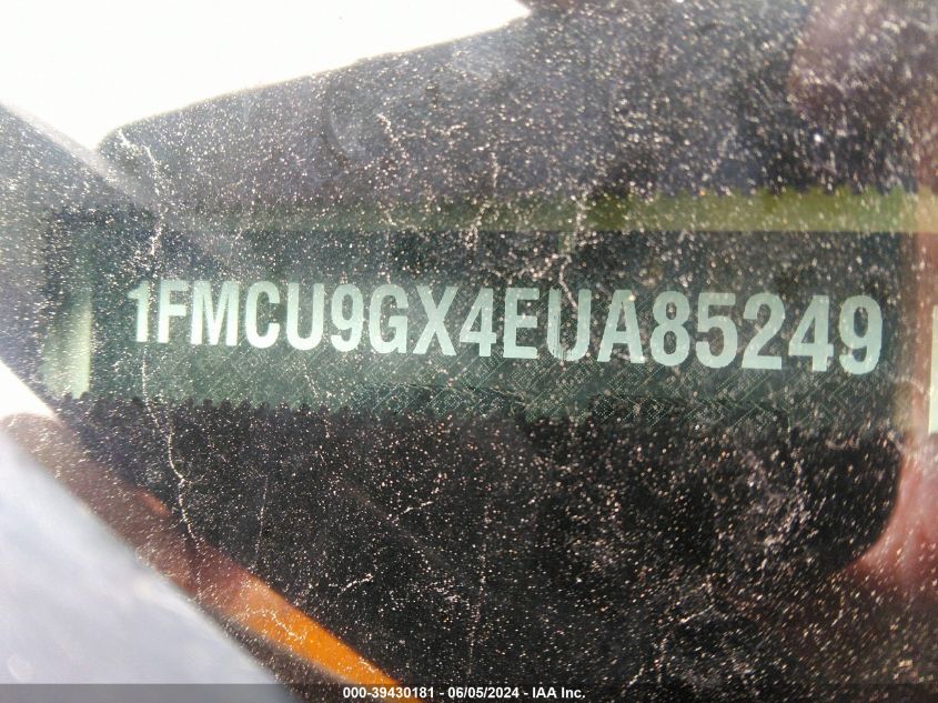 2014 Ford Escape Se VIN: 1FMCU9GX4EUA85249 Lot: 39430181