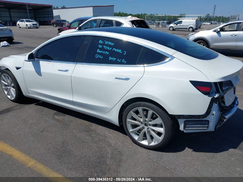 2020 Tesla Model 3 Long Range Dual Motor All-Wheel Drive VIN: 5YJ3E1EB5LF736002 Lot: 39430312