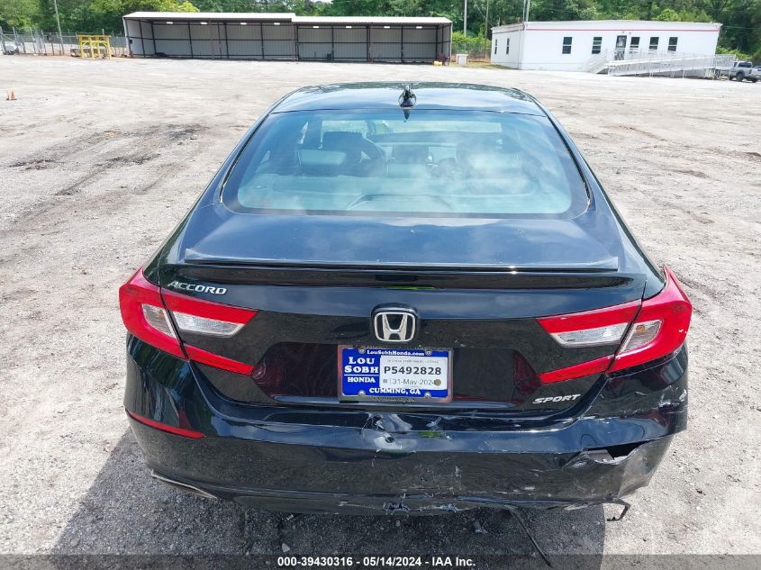 2021 Honda Accord Sport VIN: 1HGCV1F38MA060180 Lot: 39430316