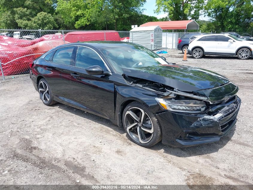 2021 Honda Accord Sport VIN: 1HGCV1F38MA060180 Lot: 39430316