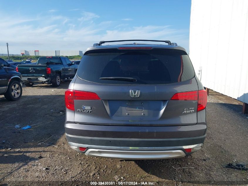 2018 Honda Pilot Elite VIN: 5FNYF6H01JB025873 Lot: 39430381