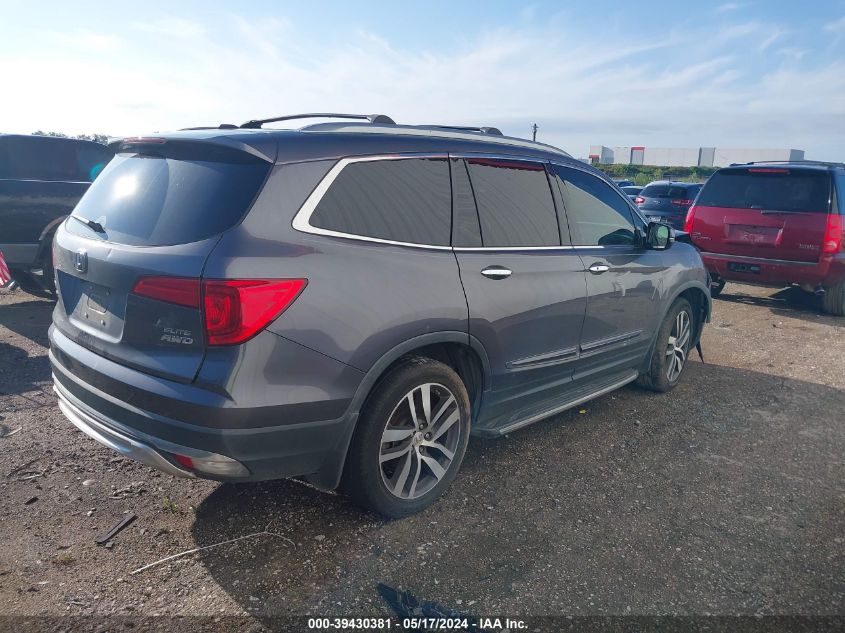 2018 Honda Pilot Elite VIN: 5FNYF6H01JB025873 Lot: 39430381