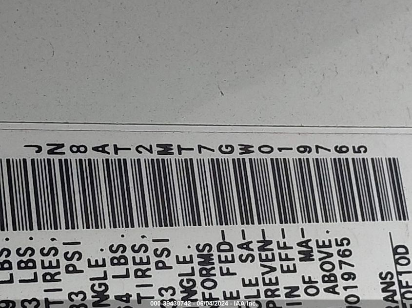 2016 Nissan Rogue Sv VIN: JN8AT2MT7GW019765 Lot: 39430742