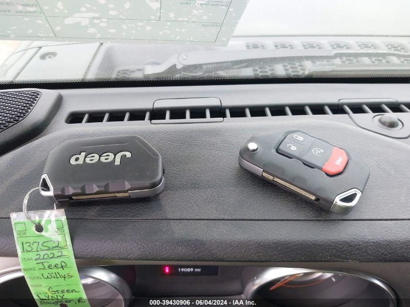 2022 Jeep Wrangler Unlimited Willys 4X4 VIN: 1C4HJXDN3NW263960 Lot: 39430906