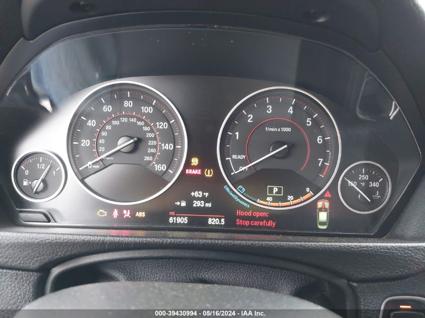 2015 BMW 335I VIN: WBA3A9G57FNT09733 Lot: 39430994