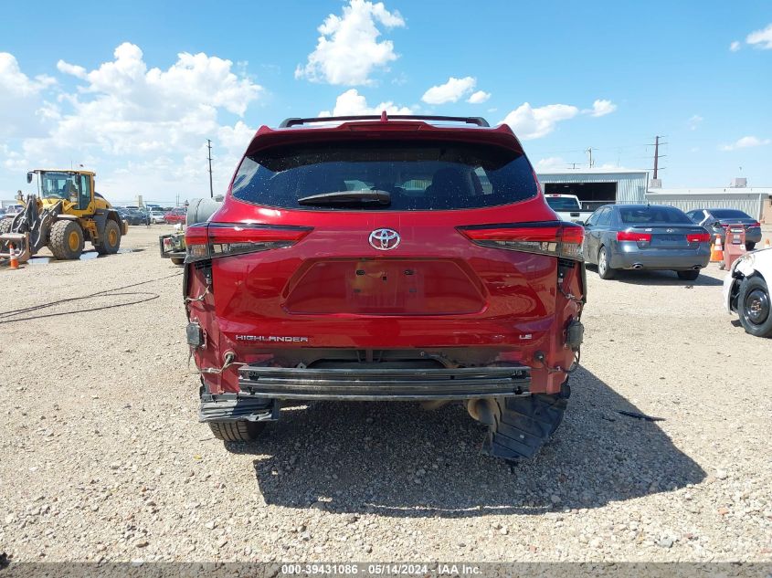 2020 Toyota Highlander Le VIN: 5TDZZRAH7LS512829 Lot: 39431086