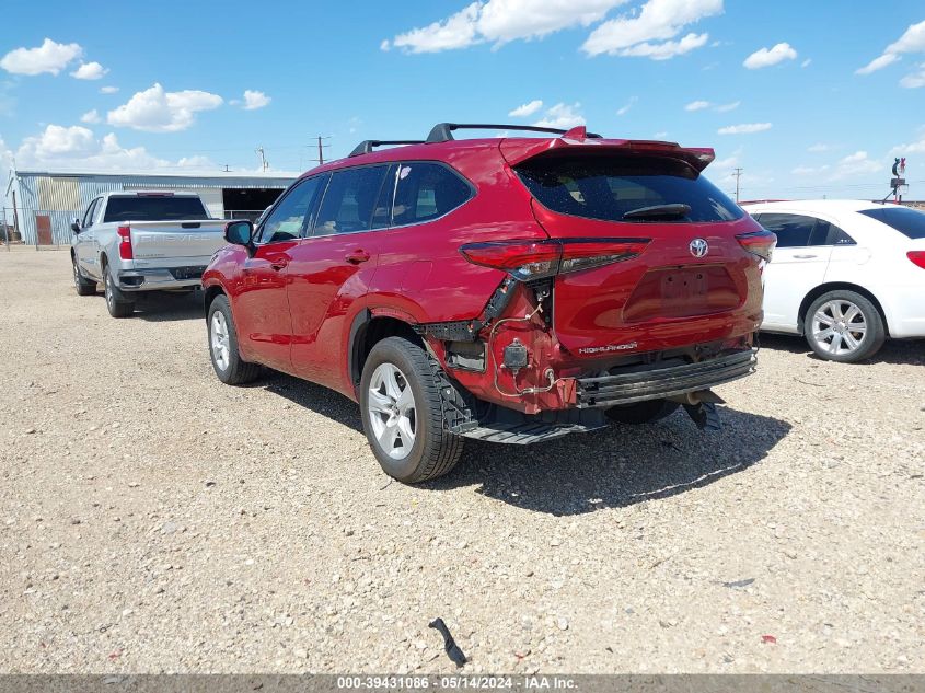 2020 Toyota Highlander Le VIN: 5TDZZRAH7LS512829 Lot: 39431086