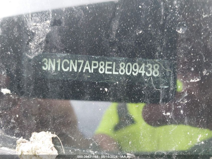 2014 Nissan Versa 1.6 Sv VIN: 3N1CN7AP8EL809438 Lot: 39431168
