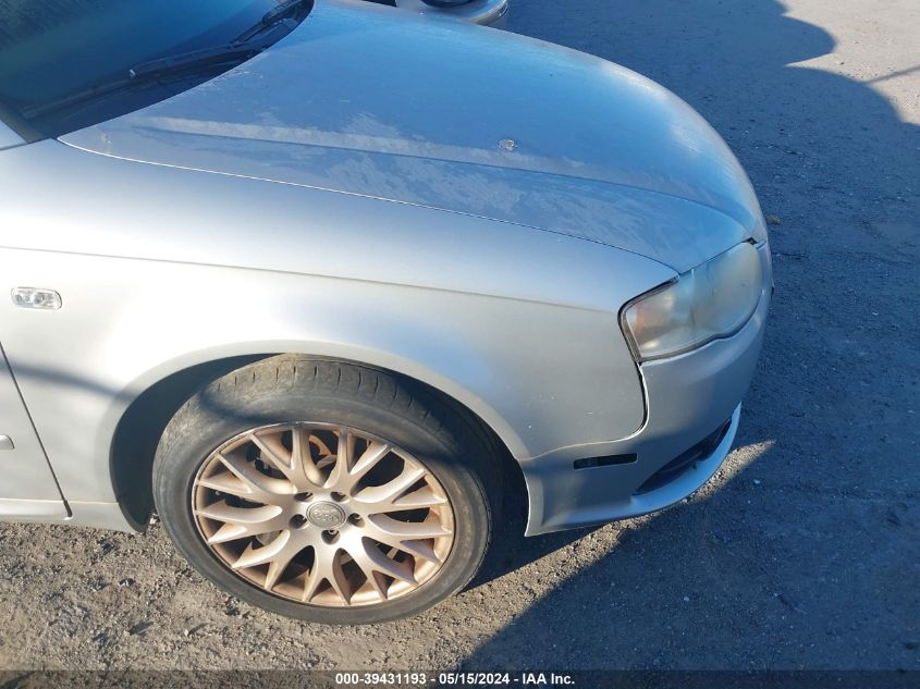 2008 Audi A4 2.0T Quattro VIN: WAUDF78E68A155356 Lot: 39431193