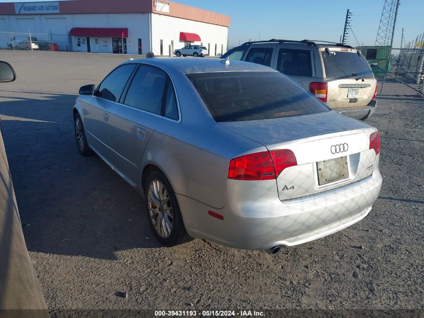 2008 Audi A4 2.0T Quattro VIN: WAUDF78E68A155356 Lot: 39431193