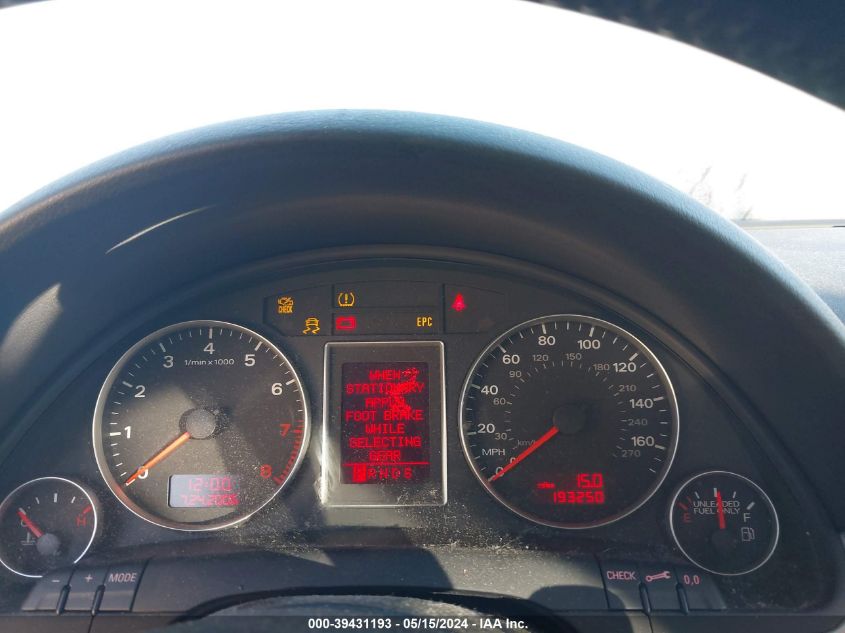 2008 Audi A4 2.0T Quattro VIN: WAUDF78E68A155356 Lot: 39431193