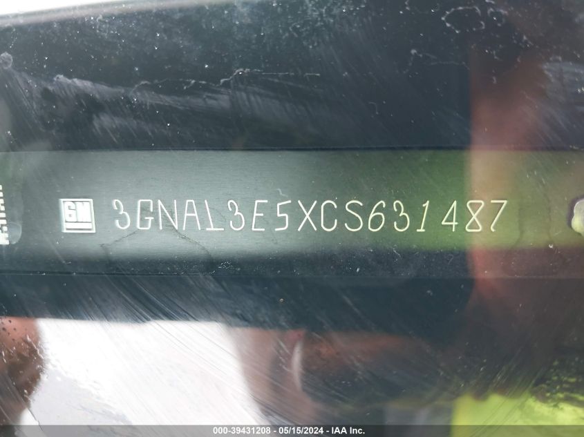 2012 Chevrolet Captiva Sport Lt VIN: 3GNAL3E5XCS631487 Lot: 39431208
