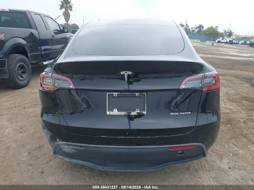 2021 Tesla Model Y Long Range Dual Motor All-Wheel Drive VIN: 5YJYGDEE2MF274625 Lot: 39431257