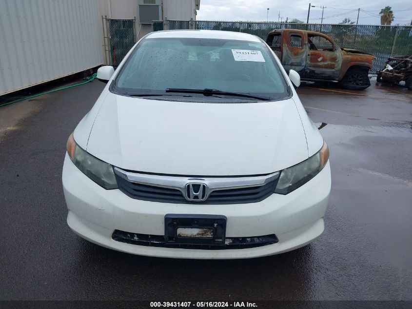 2012 Honda Civic Lx VIN: 2HGFB2F51CH555544 Lot: 39431407