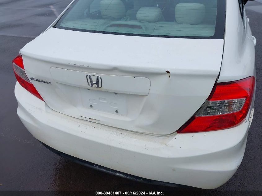 2012 Honda Civic Lx VIN: 2HGFB2F51CH555544 Lot: 39431407