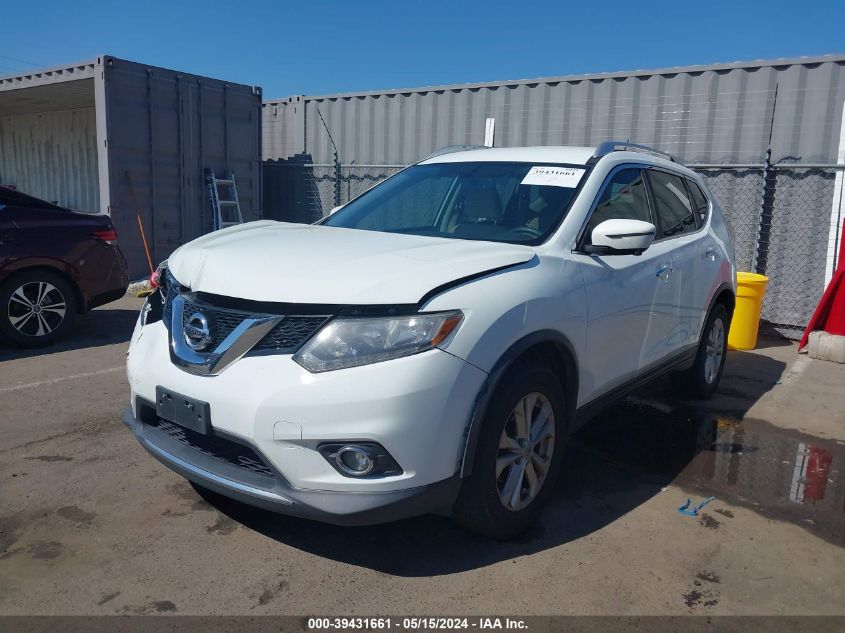 2016 Nissan Rogue Sv VIN: KNMAT2MV7GP620133 Lot: 39431661