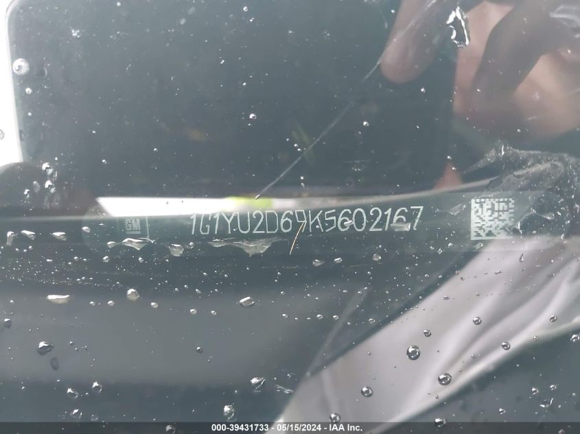2019 Chevrolet Corvette Z06 VIN: 1G1YU2D69K5602167 Lot: 39431733