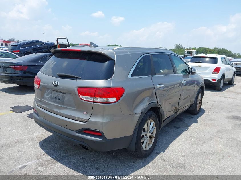 2016 Kia Sorento 2.4L Lx VIN: 5XYPG4A34GG134072 Lot: 39431784