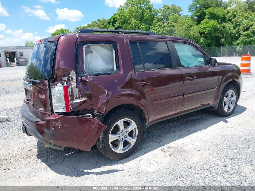 2012 Honda Pilot Ex-L VIN: 5FNYF4H56CB073825 Lot: 39431794