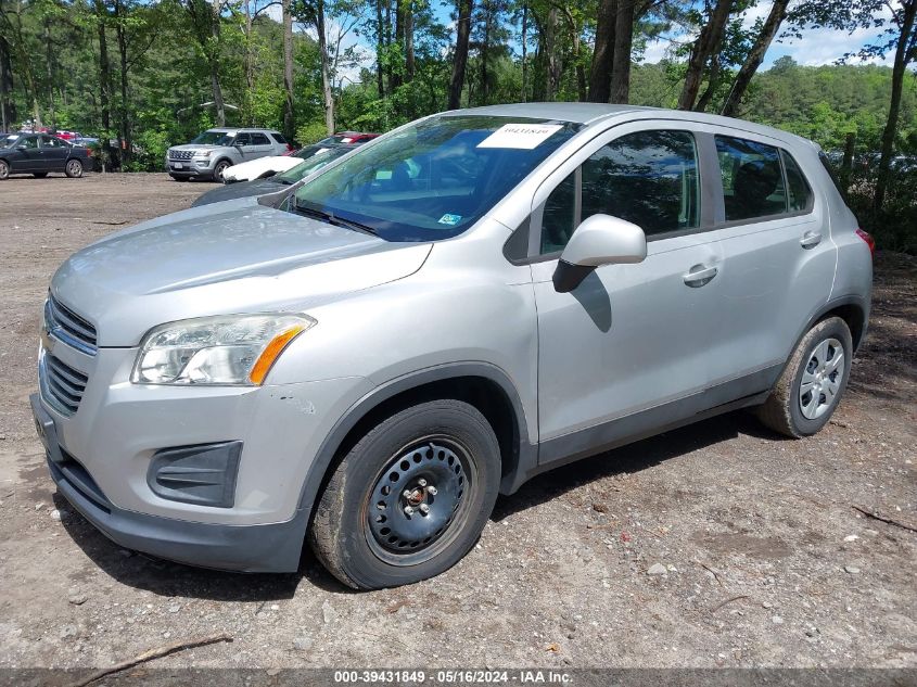 2016 Chevrolet Trax 1Ls VIN: 3GNCJKSB1GL271741 Lot: 39431849