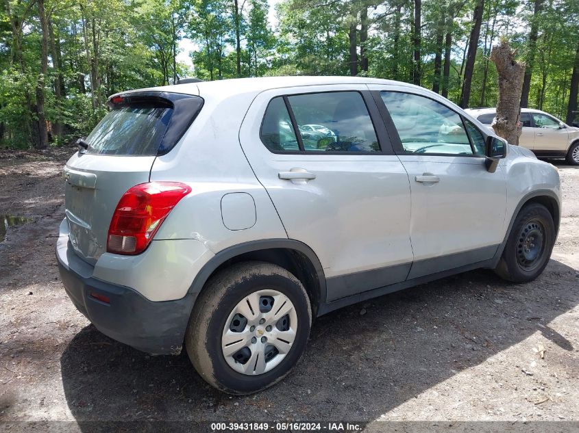 2016 Chevrolet Trax 1Ls VIN: 3GNCJKSB1GL271741 Lot: 39431849