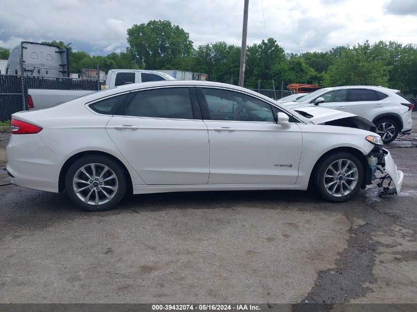 2017 Ford Fusion Hybrid Se VIN: 3FA6P0LU0HR228909 Lot: 39432074