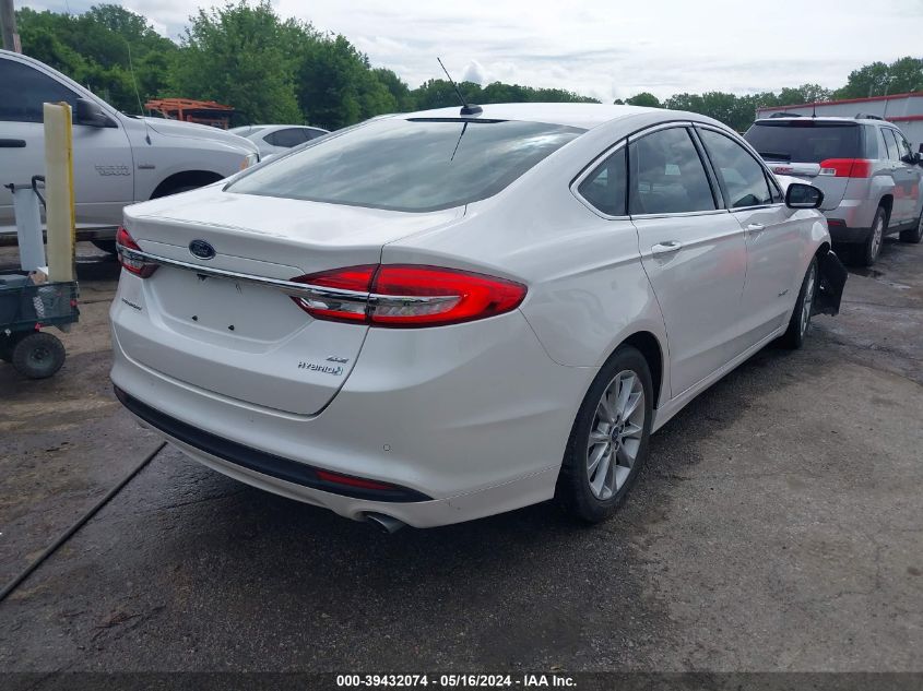 2017 Ford Fusion Hybrid Se VIN: 3FA6P0LU0HR228909 Lot: 39432074