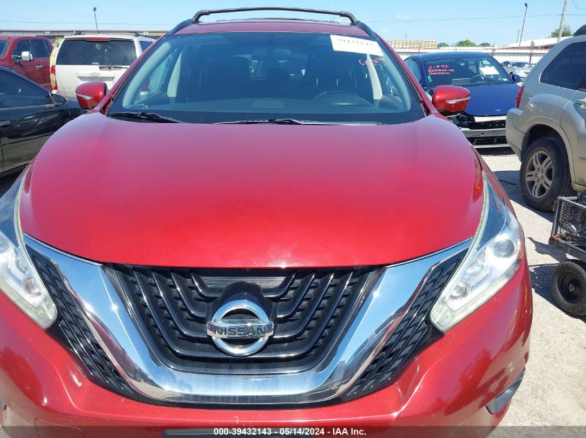 2015 Nissan Murano Sv VIN: 5N1AZ2MG6FN277868 Lot: 39432143